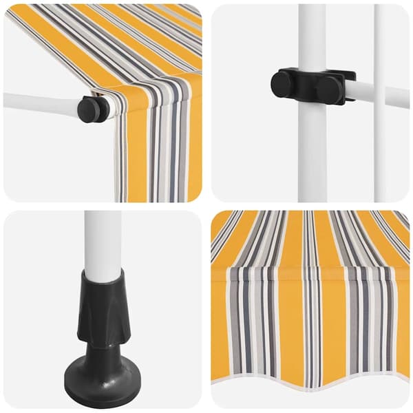 vidaXL manuel udtrækkelig markise 100 cm gule og blå striber