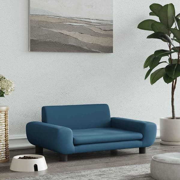 vidaXL Hundbädd, Blå, 70x45x33 cm, Sammet