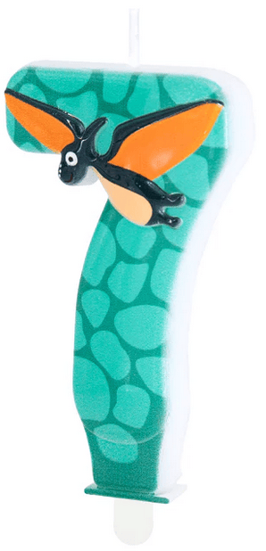 Tårtljus Nummer 7 SJU Dino DINOSAURIE