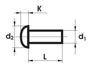 FULD ALUMINIUMSNITTE MED KUGLEHOVED 4,0*10 MM - 954 4*10 PLK
