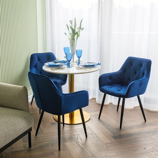 NEVADA VELVET marineblå fløjlsstol