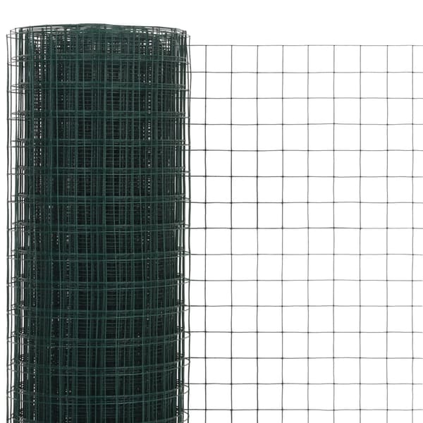 vidaXL stål- og PVC-nethegn 10x0,5 m grøn