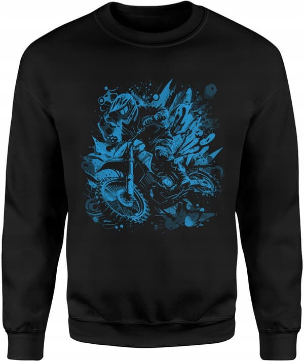 HERRE ENDURO MOTORCYKEL SWEATSHIRT SORT STØRRELSE M UDEN HÆTTE
