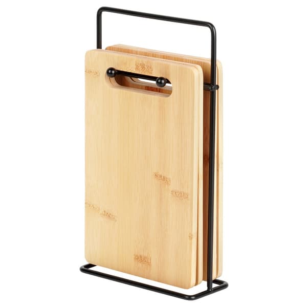 Bambu skärbrädor med stativ 22x14 cm 5 st