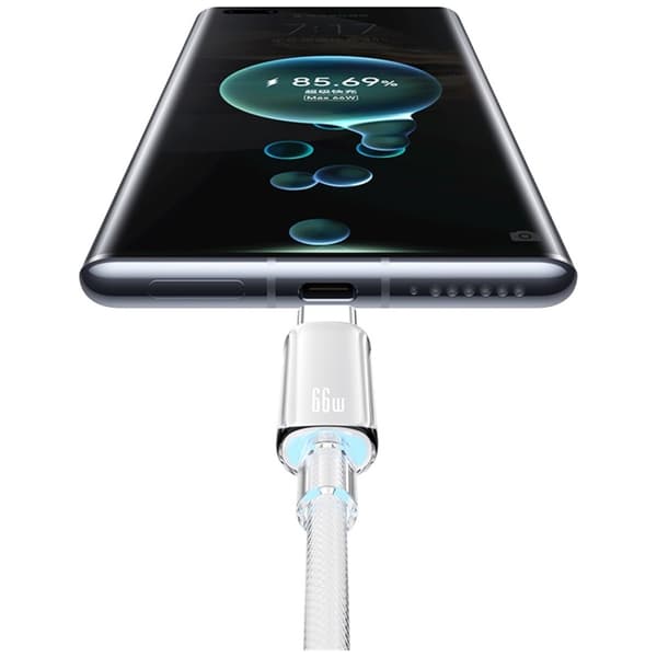 USAMS Cloud Series US-SJ658 6A USB-A til USB-C kabel 1,2m sort