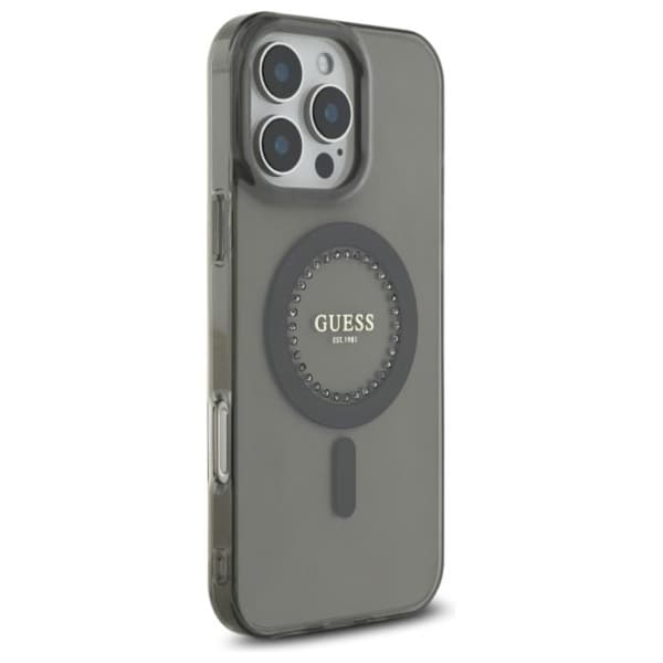 Guess IML Strass MagSafe - iPhone 16 Pro Max-skal (svart)