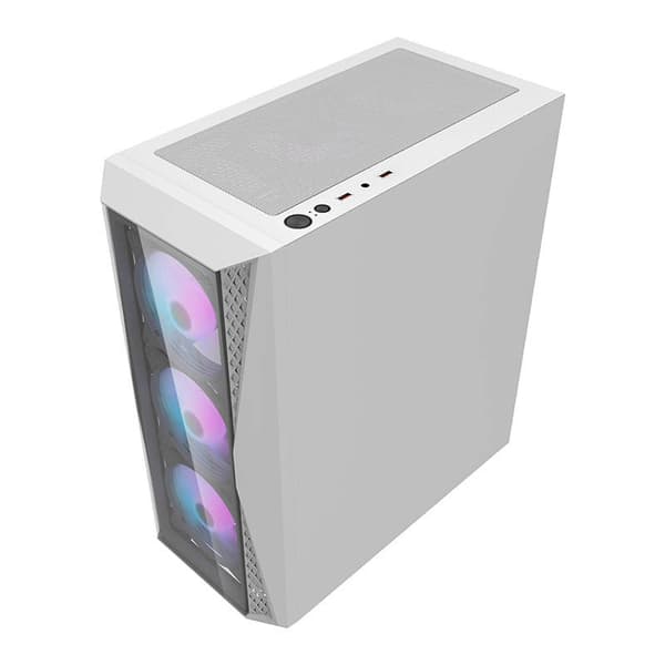 Darkflash DK352 Plus computerkabinet (sort og hvid) + 4 ARGB-blæsere
