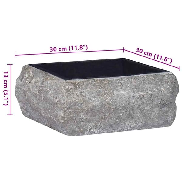 vidaXL håndvask, sort, 30 x 30 x 13 cm, marmor