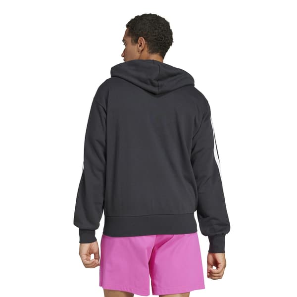 Herre adidas Essentials 3-Stripes hættetrøje sort JD1877 størrelse S