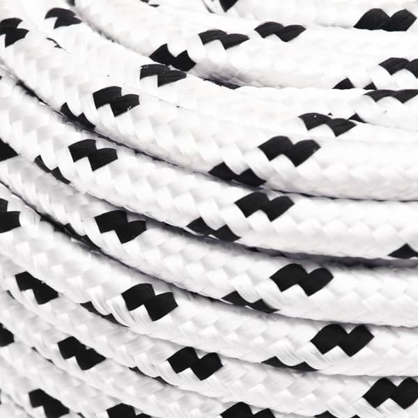 vidaXL Flätad segelrep, vit, 10 mm x 25 m, polyester