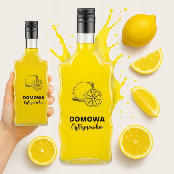 10x Wave-flasker 500ml trykte hjemmelavede citronvodka-glasflasker til likører