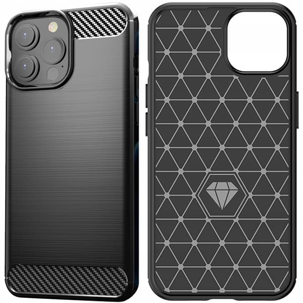 Carbon Case fleksibelt cover til iPhone 13 Pro Max sort