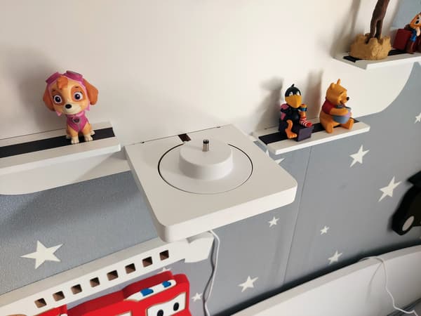 Hylde/udstilling til lydfigurer til Toniebox-systemet
