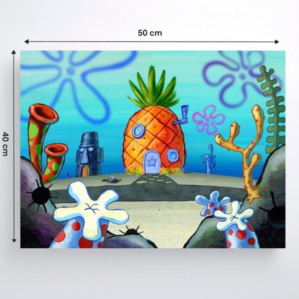 MALING EFTER TAL Billeder til maling SvampeBob Ananashus 50x40 cm