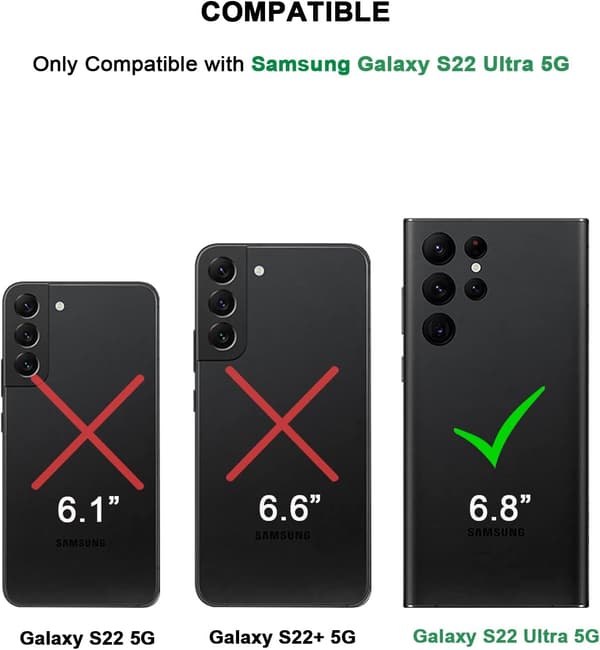 ETUI TIL SAMSUNG GALAXY S22 ULTRA 5G SORT LÆDER