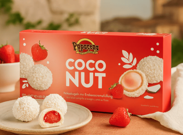 Papagena kookospallot mansikkakermalla 120 g