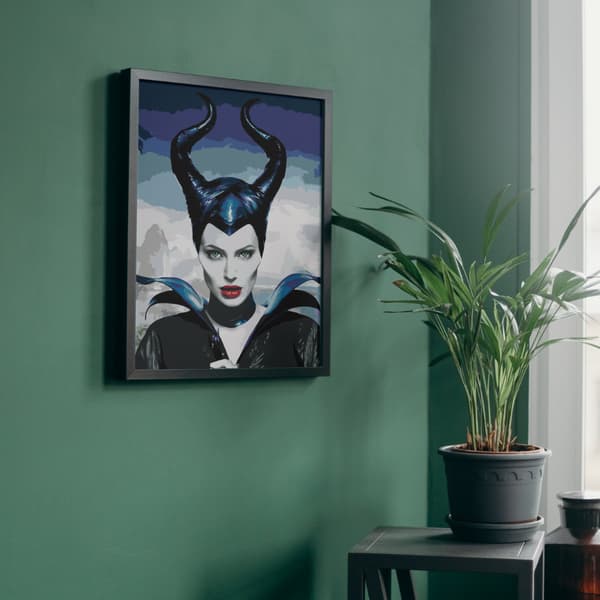 Målning med siffror med ram Porträtt Maleficent 40x50cm