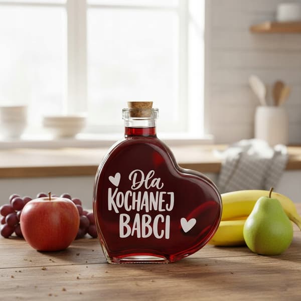 Gave til bedsteforældre dag Trææske + HJERTE Flaske 250ml