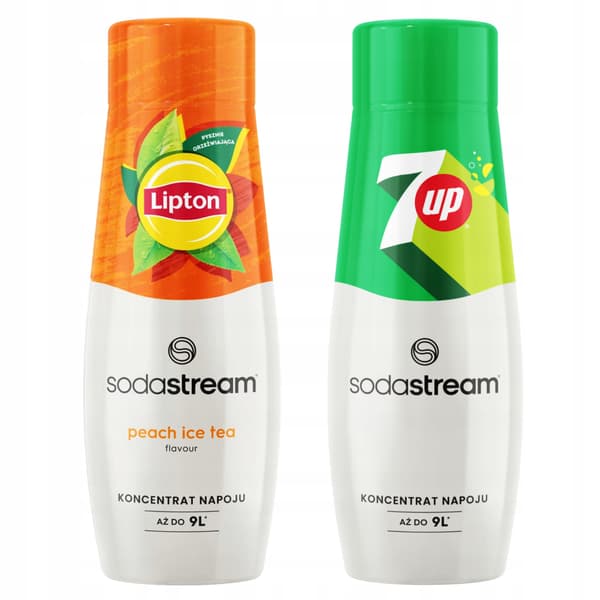 2x Lipton iste persika sodastream sirap + 7UP för läskmaskin