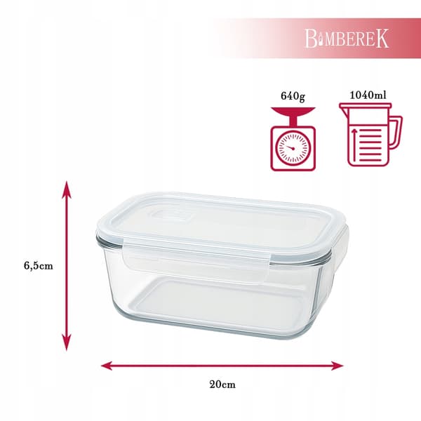 3x GLASMATBEHÅLLARE Set med lufttäta behållare LUNCHBOX