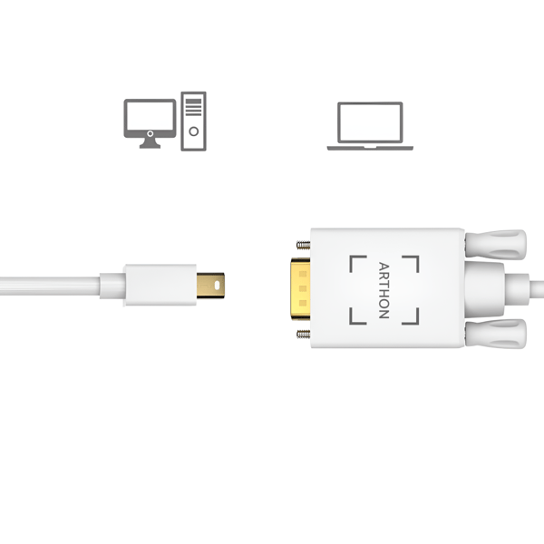 Kabeladapter fra mini DisplayPort til VGA han 1,8m adapter til Mac
