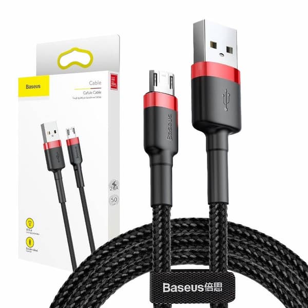 Baseus Cafule USB till Micro USB-kabel 2.4A 1m (röd-svart)