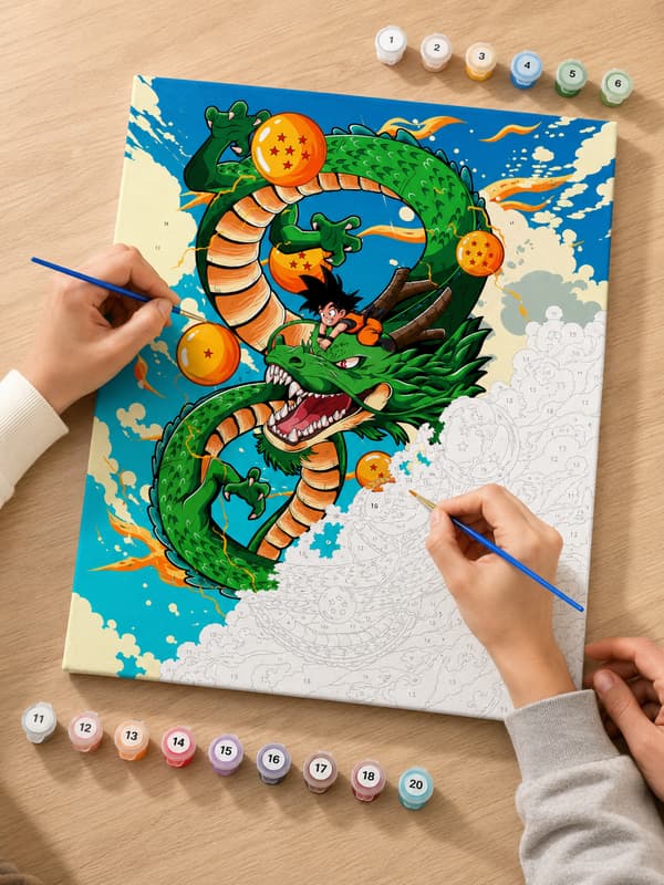 Maleri efter tal med ramme Dragon Ball maleribilleder 40x50 cm