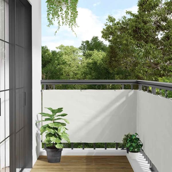 vidaXL Balkongmarkis, vit, 500x75 cm, PVC