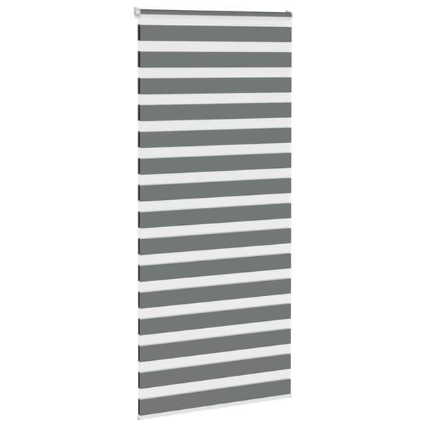 vidaXL Zebrarullgardin, mörkgrå, tygbredd 105,9 cm, polyester