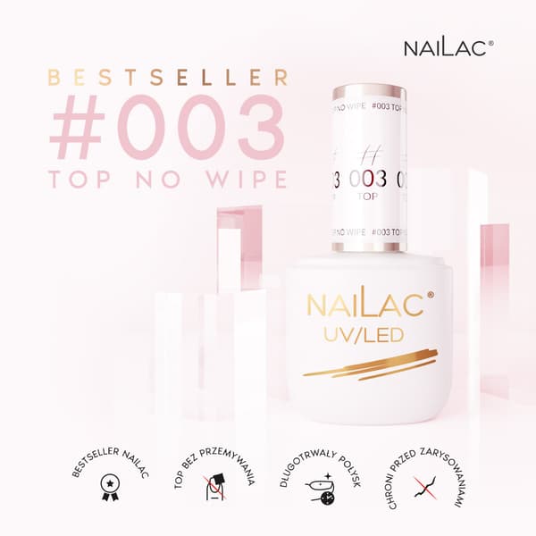 #003 Hybrid Top - Ei pyyhittävää NaiLac 7ml