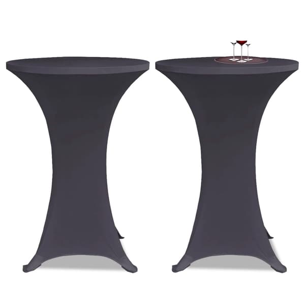 vidaXL Flexibelt bordsöverdrag antracit 2 st 70 cm