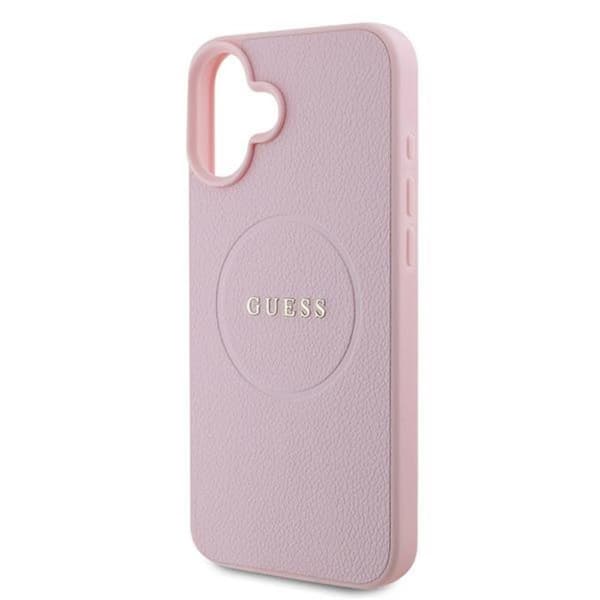 Guess Grained Ring MagSafe - iPhone 16 Plus-skal (rosa)