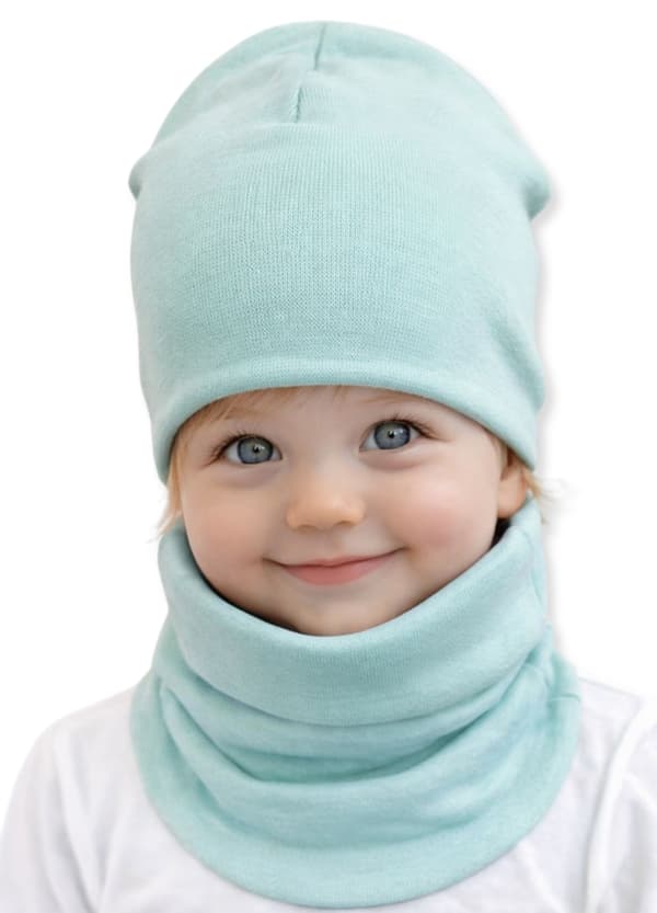 Set MÖSSA + HALSDUK 56-68 babyset 34/38 VÅRMINT