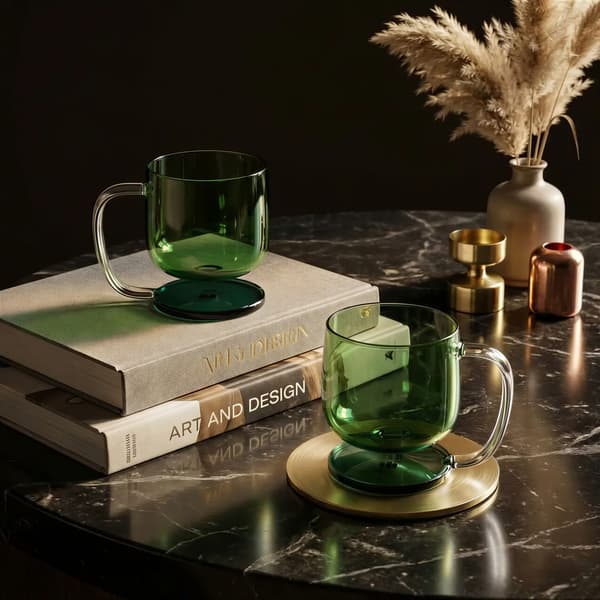 GLAS MED LUFTLEVITATIONSEFFEKT KRUS GRØN 300 ml