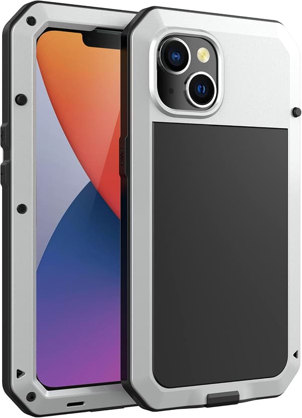 ETUI TIL APPLE IPHONE 14 PRO MAX METALBUMPER MED SKRUER ULTRA HOLDBART