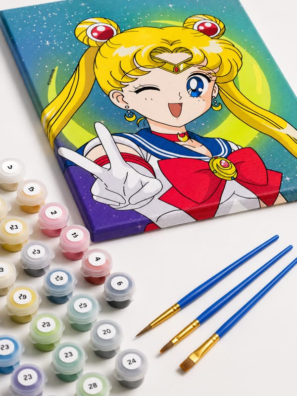 Målning med siffror med ram Sailor Moon 40x50 cm