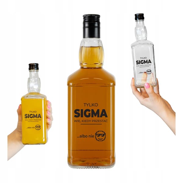 DANIELS GLASFLASKA 500 ml För Alkoholpresent Med Tryck - SIGMA 0,5l