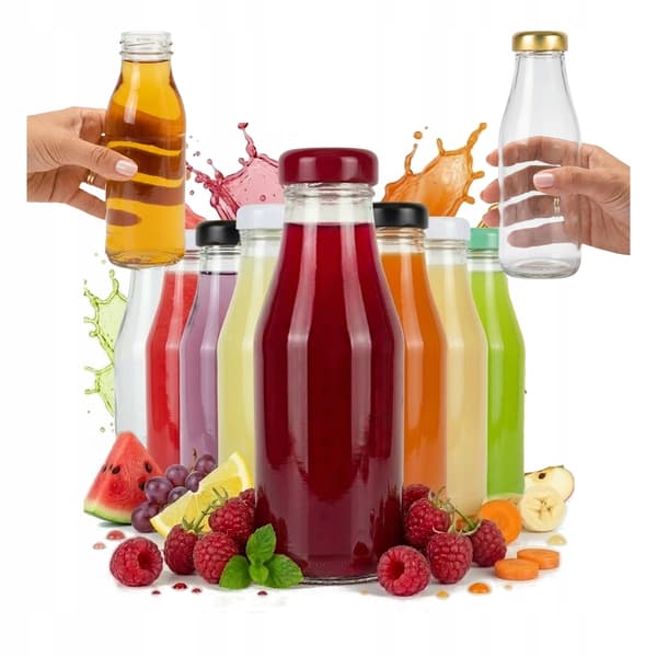 50x Juiceflaskor JUICE 200 ml GLASFLASKOR för honungsjuicelock fi33