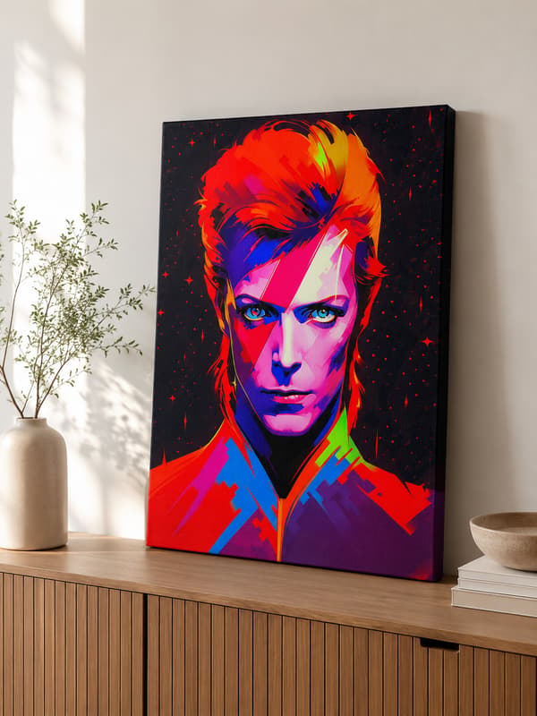 Neo Bowie målning med siffror med ram 40x50 cm