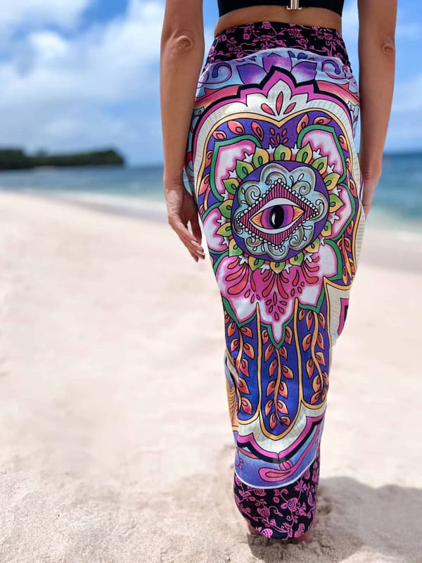 Strand pareo schal FATIMA violett