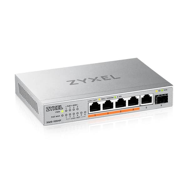 Netværksswitch Zyxel XMG-105HP-EU0101F 70W Uadministreret