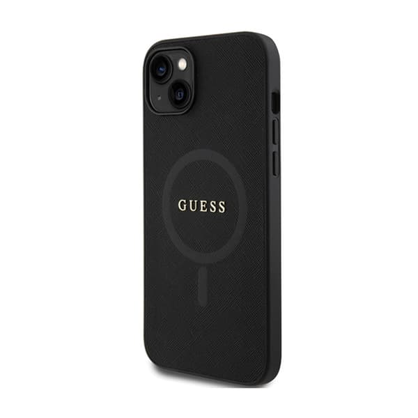 Guess Saffiano MagSafe – iPhone 15 Plus-skal (svart)