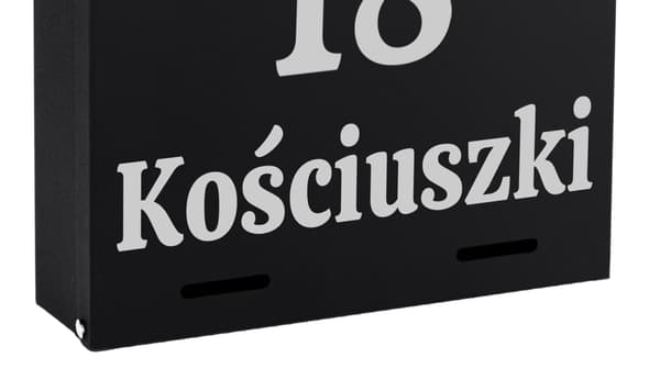 Odvin musta postilaatikko kaiverruksilla