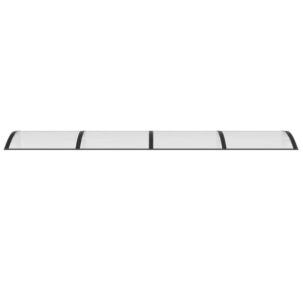 vidaXL dørmarkise sort og transparent 350x75 cm polycarbonat