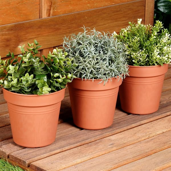 Plastik havepotte rund 15 cm 3 stk.