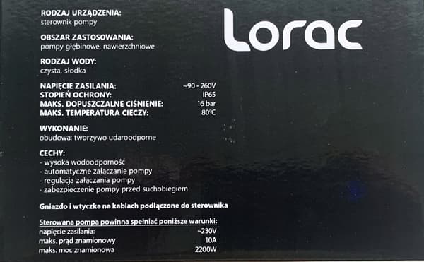 Lorac Synchrotech 2200 intelligent automatisk start/stopp-pumpstyrenhet