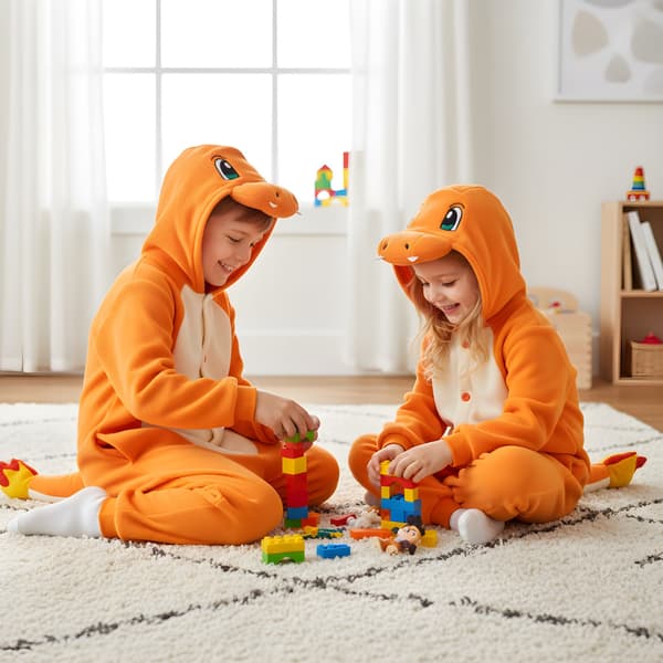 Kigurumi Pyjamas Pokemon Charmander kostym barn 135-145 cm