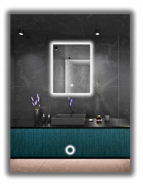 LED-belyst spegel 45x95 vattentät IP65 med touch switch