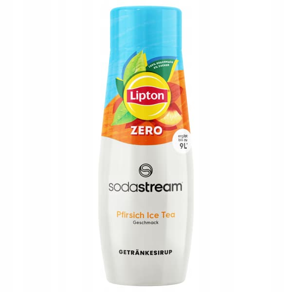 2x Lipton Ice Tea Peach Zero Sukkerfri SodaStream Sirup + Lemonade