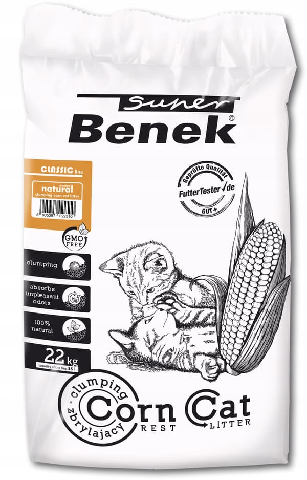 Super Benek Majs Kat Klassisk Naturlig 35L